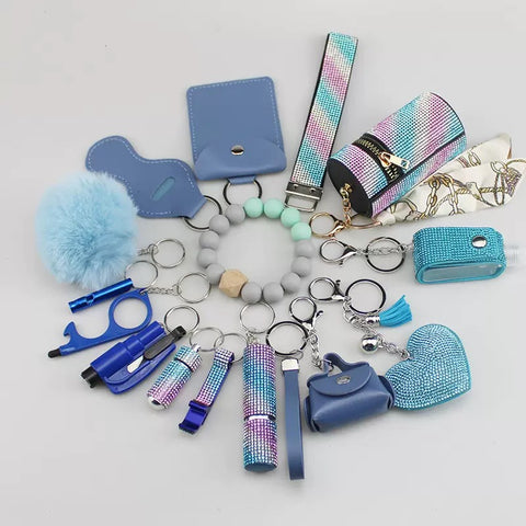 15 pcs Diamond keychain set for women and girl