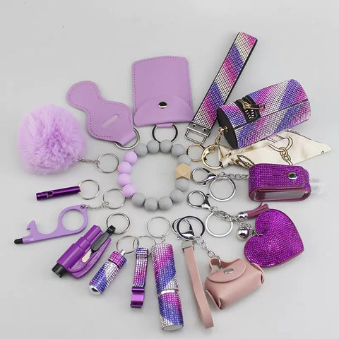 15 pcs Diamond keychain set for women and girl