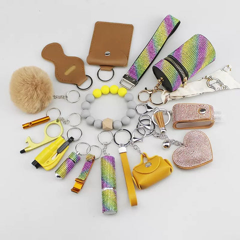 15 pcs Diamond keychain set for women and girl