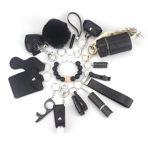 15 pcs Diamond Safety keychain set