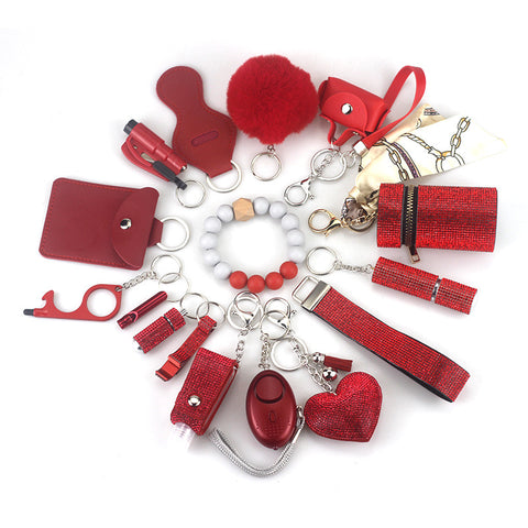 15 pcs Diamond Safety keychain set