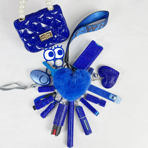 Diamond 17 Pcs Keychain Set For Women And Kids