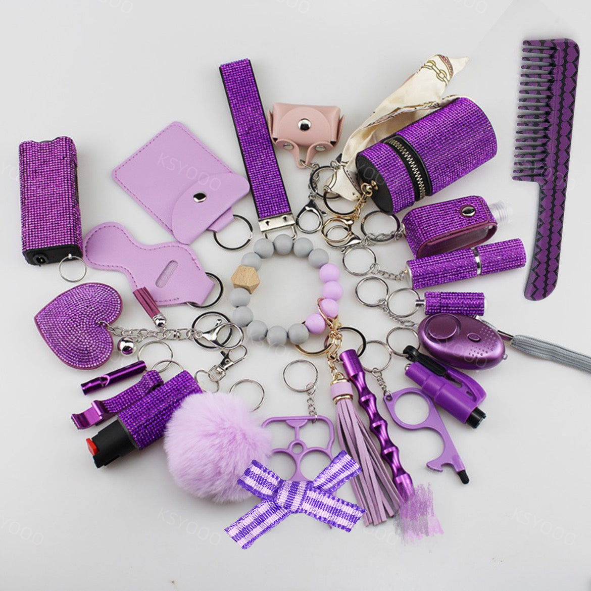 Diamond 21 Pcs Keychain Set For Women And Kids