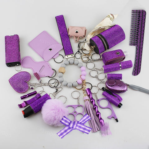 Diamond 21 Pcs Keychain Set For Women And Kids
