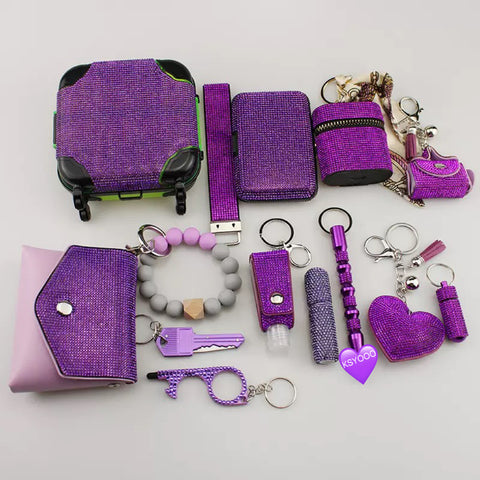 14 pcs Diamond keychain set