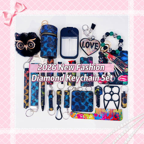 2026 New Fashion Diamond Keychain Set