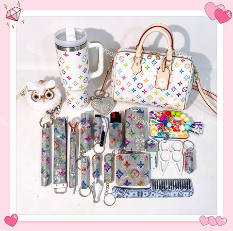 2026 New Fashion Diamond Keychain Set