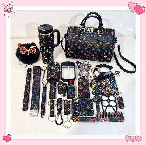 2026 New Fashion Diamond Keychain Set