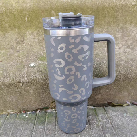 Leopard 40 oz stainless steel car insulated cup