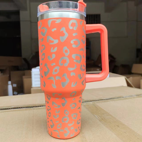 Leopard 40 oz stainless steel car insulated cup