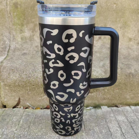 Leopard 40 oz stainless steel car insulated cup