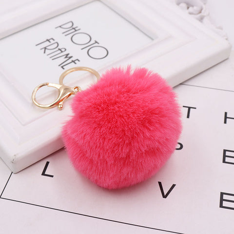 Fashion faux otter fur keychain pom pom